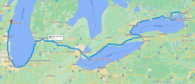 September: Ontariosee-Chicago-„Um die fünf großen Seen“  The Great Lakes